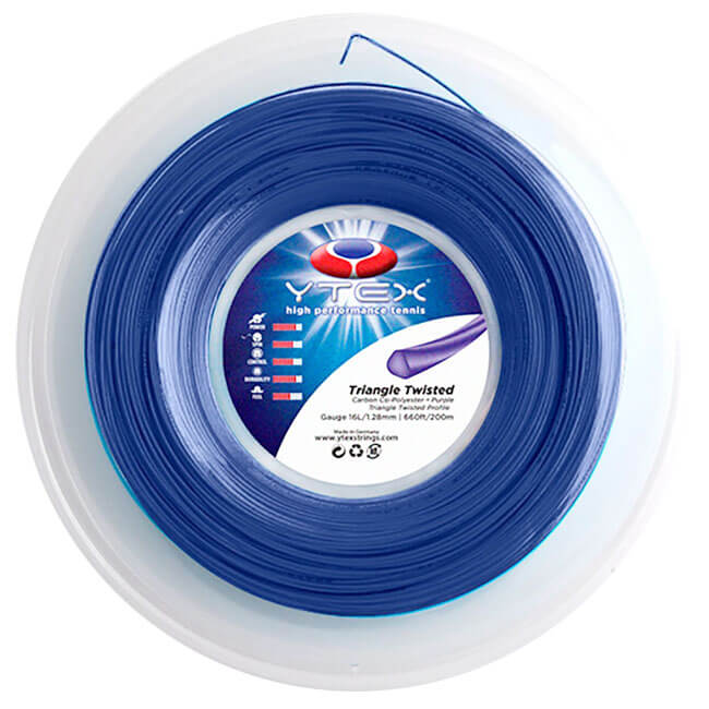 YTEX(ワイテックス) トライアングルツイスティッド パープル 1.28mm 200Mロール 硬式テニス ポリエステルガット (19y6m)