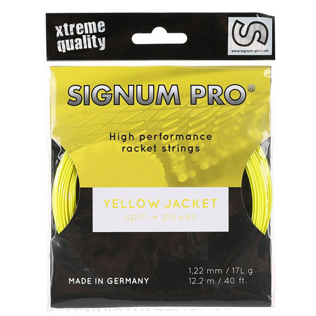 売切り終了！大特価】[単張パッケージ品]シグナムプロ(SignumPro) Yellow Jacket イエロージャケット 17L(1.22mm)／16(1.30mm) 硬式テニス ポリエステルガット