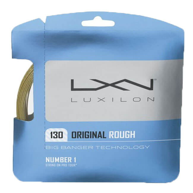 【パッケージ品】ルキシロン(LUXILON) ビッグバンカ― オリジナルラフ 1.30mm アンバー 硬式テニス ポリエステルガット