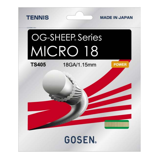 【10％OFFマジッククーポン対象】「単張パッケージ品」ゴーセン(Gosen) OG-SHEEP series MICRO 18 ミクロ18 1.15mm／18GA 硬式テニス ナイロンモノフィラメントガット TS405NA／TS405-NAナチュラル(24y10m)