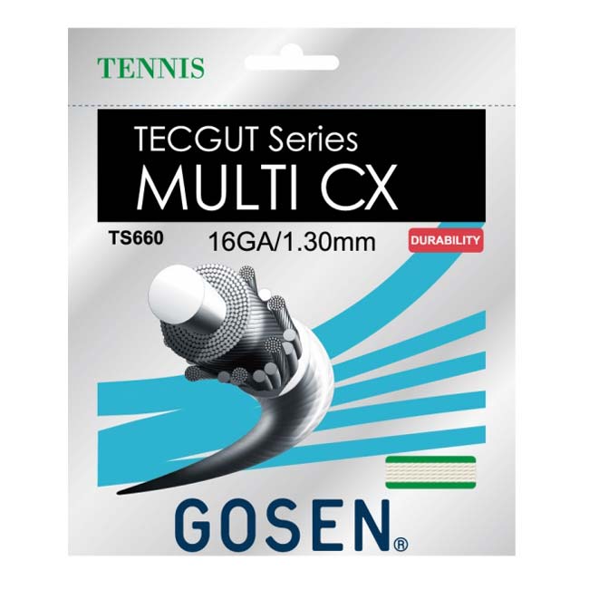【10％OFFマジッククーポン対象】「単張パッケージ品」ゴーセン(Gosen) TECGUT MULTI CX マルチCX 16／17(1.30mm／16GA、1.24mm／17GA) 硬式テニス マルチフィラメントガット TS660／TS661-ナチュラル(23y9m)