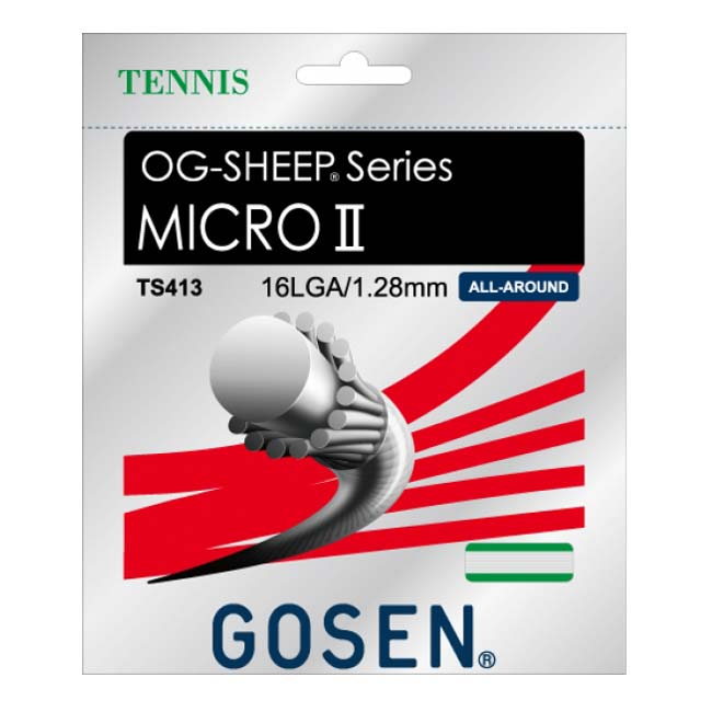 【11%OFFマジッククーポン対象】「単張パッケージ品」ゴーセン(Gosen) OG-SHEEP MICRO II ミクロ2 15L／16L(1.35mm／15LGA、1.28mm／16LGA) 硬式テニス ナイロンモノフィラメントガット TS412／TS413 (23y9m)