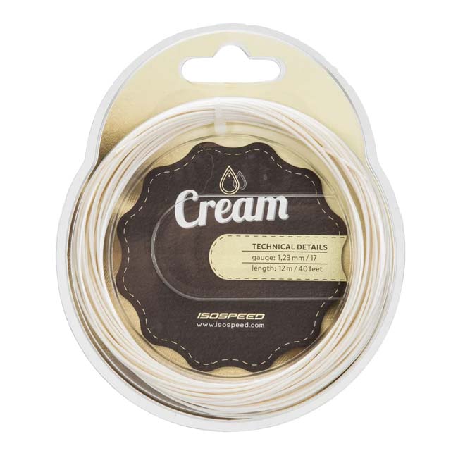 【単張パッケージ品】イソスピード(Isospeed) CREAM クリーム 1.23mm／1.28mm 硬式テニス ポリエステルガット(25y12m)