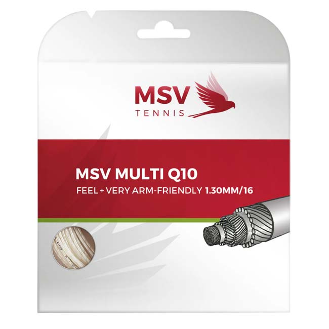 【単張パッケージ品】MSV(エムエスブイ) MULTI Q10 マルチQ10 1.30mm ホワイト 硬式テニス マルチフィラメントガット(26y4m)
