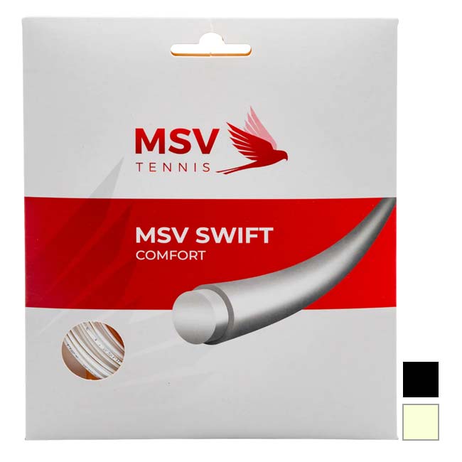 【単張パッケージ品】MSV(エムエスブイ) SWIFT スイフト 1.25／1.30mm 硬式テニス ポリエステルガット(26y4m)