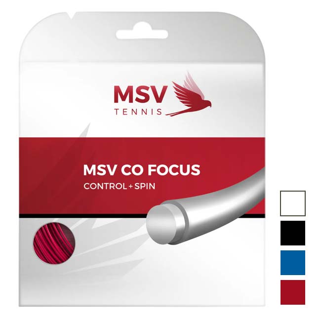 【単張パッケージ品】MSV(エムエスブイ) Co Focus Coフォーカス 1.18／1.23／1.27mm 硬式テニス ポリエステルガット(26y4m)
