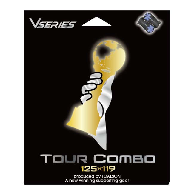 「単張パッケージ品」トアルソン(TOALSON) コンボ・シリーズ ツアー コンボ 硬式テニス ポリエステルガット 国内正規品 75101001-ブラック×ブラック(23y5m)