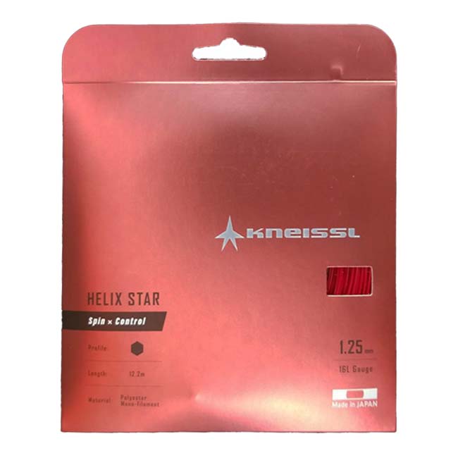 「単張パッケージ品」クナイスル(KNEISSL) ヘリックススター125 16L(1.25mm) KTS01RE 硬式テニス ポリエステルガット KTS01-RE レッド(24y3m)