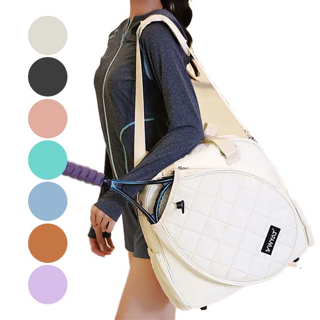 「ラケット収納可」 プレミアム ラケットバッグ キルティングデザイン ショルダーバッグ テニスバッグ バドミントン TE049982(24y12m)