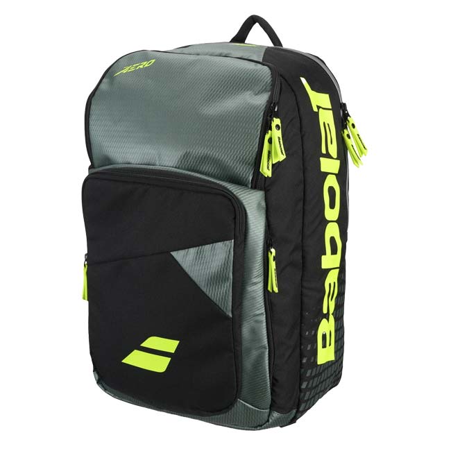 【ラケット収納可】バボラ(Babolat) 2026 Pure Aero ピュアアエロ バックパック リュックサック 753114-100 Mグレー×BK×Fイエロー(26y3m)