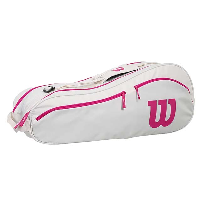 【６本収納】ウィルソン(Wilson) Advantage アドバンテージ 6PK ラケットバッグ テニスバッグ ワンショルダータイプ WR8041702001 オフホワイト×ピンク(26y1m)