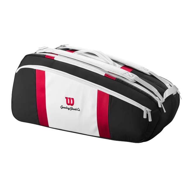 「９本収納」ウィルソン(Wilson) 2024 COURAGE COLLECTION 9PK カーレッジコレクション ラケットバッグ テニスバッグ WR8035401001-BK×WH×レッド(24y12m)