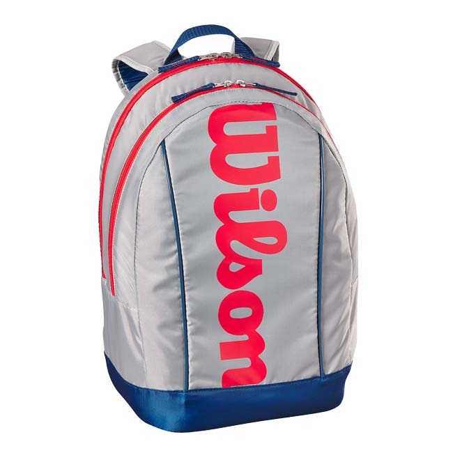 「ジュニアラケット用」「ラケット収納可」ウィルソン(Wilson) ジュニア テニス バックパック リュックサック WR8023801001グレー×レッド×ブルー(24y7m)