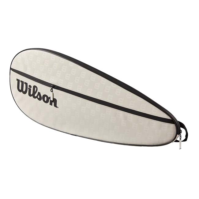 「ラケット1本収納可」ウィルソン(Wilson) 2023 PREMIUM プレミアム ラケットカバー ラケットバッグ ワンショルダー WR8027701001-クリーム×ブラック(23y3m)