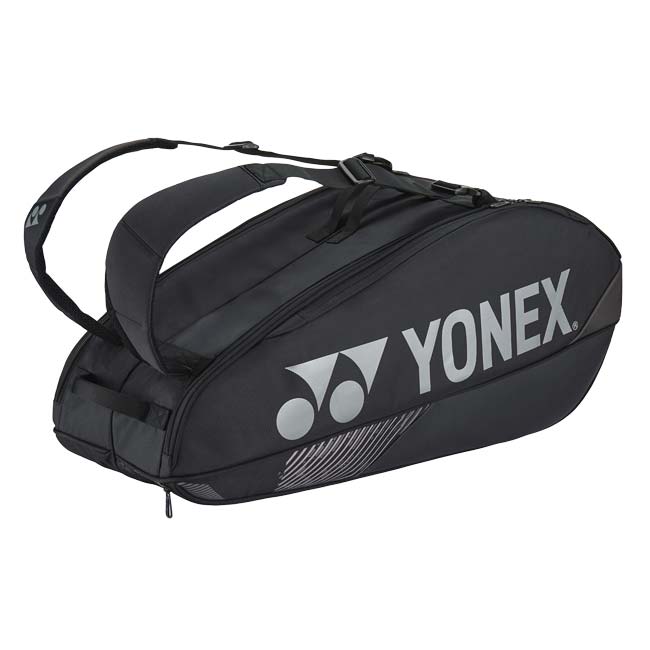 【６本収納】ヨネックス(YONEX) PROシリーズ ラケットバッグ6 スカッシュ・バドミントン・テニスバッグ BAG2402R-007 ブラック(26y7m)