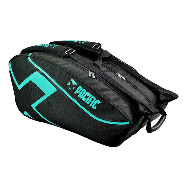 「１２本収納」パシフィック(Pacific) Xツアー ラケットバッグ 2XL テニスバッグ PC-7143.00-35 ブラック×ペトロール(22y12m)