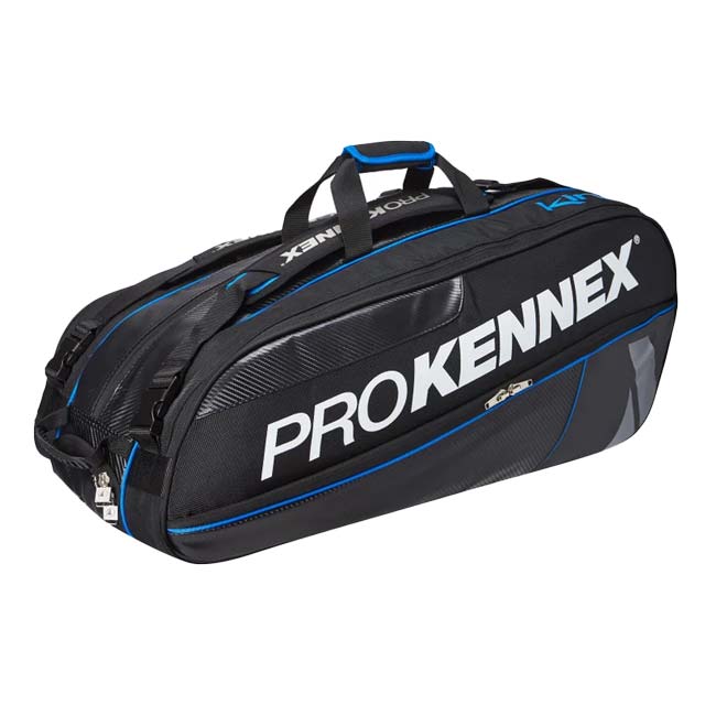 「１２本収納」プロケネックス(ProKennex) KINETIC サーモトリプルバッグ ラケットバッグ テニスバッグ AYBG2006-ブラック×ブルー(24y3m)