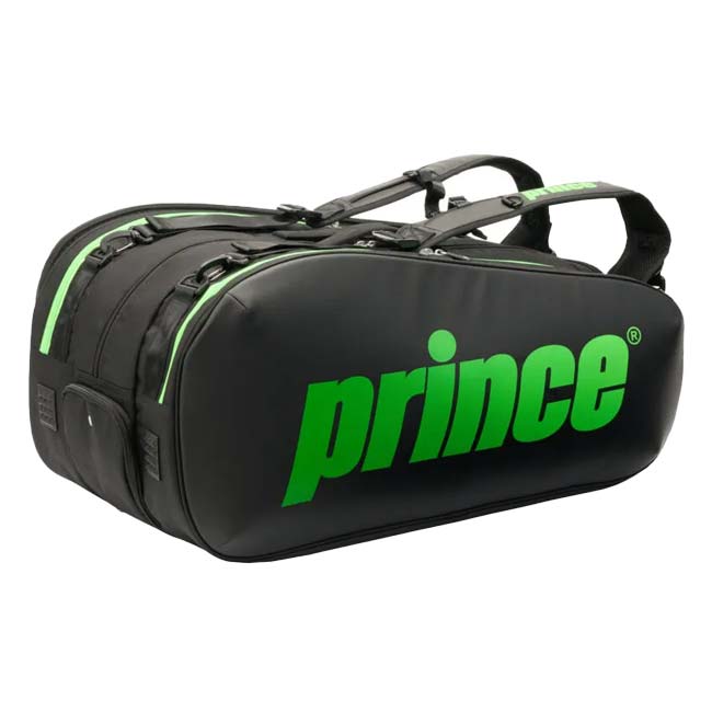 【１２本収納】プリンス(Prince) 2026 TOUR TEAM ツアーチーム ラケットバッグ12PK テニスバッグ TT600-240 ブラック×グリーン(26y4m)