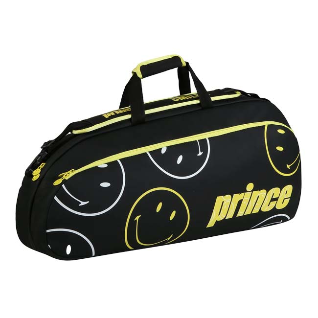 【３本収納】プリンス(Prince) 2025 PRINCE×SMILEY ツアー 1 COMP ワンショルダータイプ ラケットバッグ テニスバッグ 6B028111-BK ブラック(25y10m)