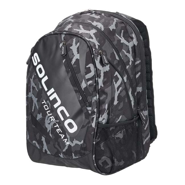 「ラケット収納可」ソリンコ(SOLINCO) TOUR ツアー カモフラ柄 バックパック リュックサック 1920568-ブラックカモ(24y6m)