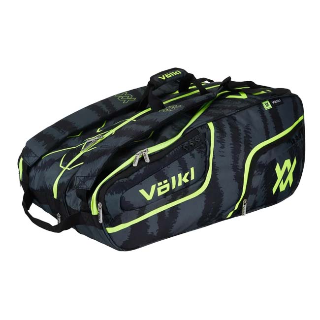 【６本収納】フォルクル(Volkl) 2025 ZEBRA COMBI BAG ゼブラ コンビバッグ ラケットバッグ 日本正規代理店品 V74442 ブラック×ネオンイエロー(25y3m)