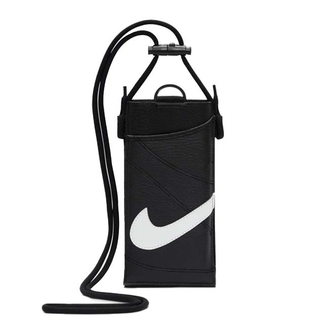 ナイキ(NIKE) 2025 SP ユニセックス Premium プレミアム フォンクロスボディバッグ スマホホルダー スマホケース N1010036-091 ブラック×ホワイト(25y5m)