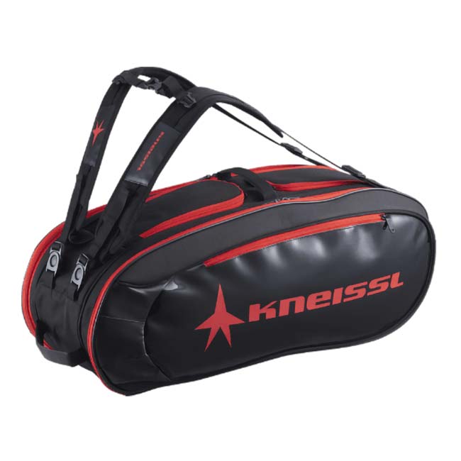 在庫処分特価】「６本収納」クナイスル(KNEISSL) 2024 ラケットバッグ 6PACK KBG01BK テニスバッグ KBG01-BK ブラック(24y3m)