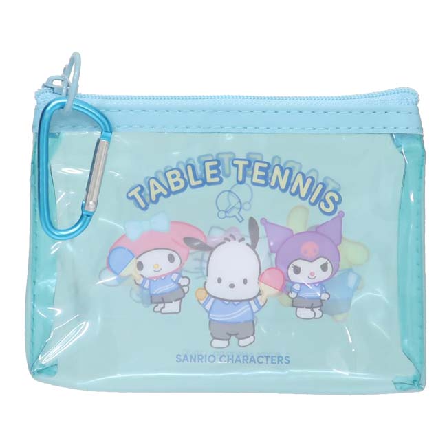 【透け感がかわいい】サンリオ(Sanrio) サンリオキャラクターズ カラビナ付きミニポーチ 卓球部 部活 小物入れ アクセサリポーチ 305719(25y5m)