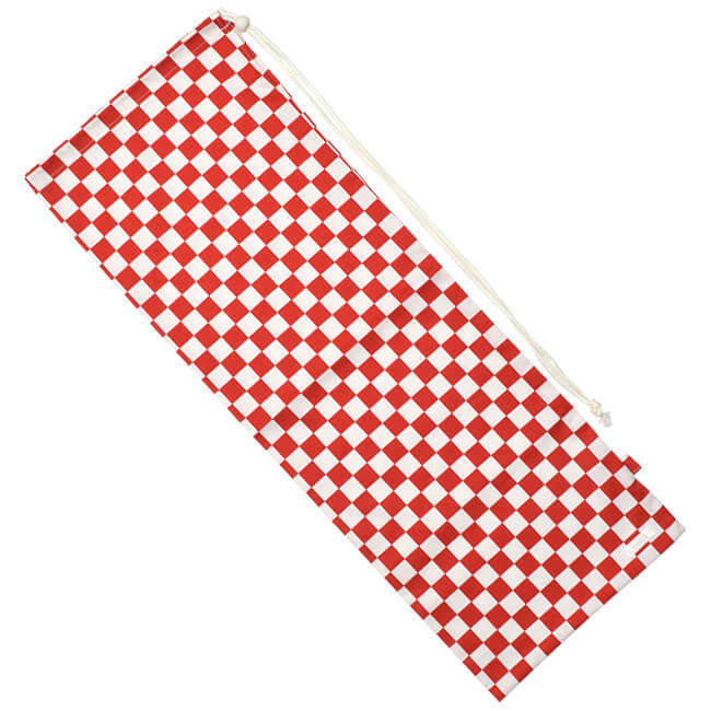売切り終了！在庫処分特価】フェリーチェ(felice) バドミントンラケット用ソフトケース(1本用) 市松模様(チェッカーフラッグ柄)レッドxホワイト ブロックチェック (18y10m)