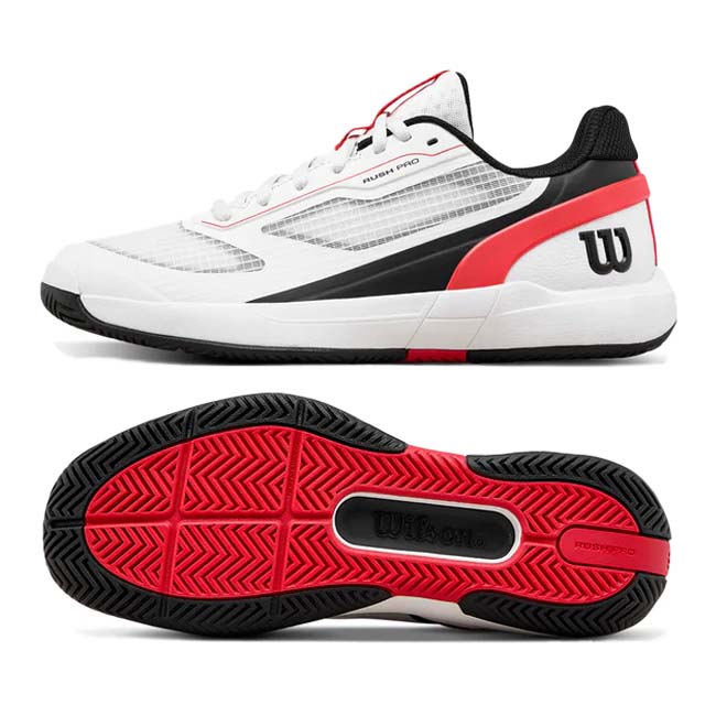 ウィルソン(Wilson) ジュニア RUSH PRO 5 JR ラッシュプロ5 ジュニア オールコート用テニスシューズ WRS338780U WH×インフラレッド×BK(26y5m)