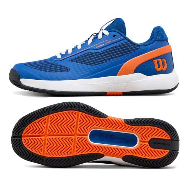 ウィルソン(Wilson) ジュニア RUSH PRO 5 JR ラッシュプロ5 ジュニア オールコート用テニスシューズ WRS338770U Dブルー×WH×オレンジT(26y5m)