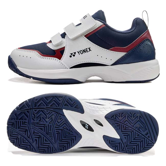 ヨネックス(YONEX) 2026 ジュニア パワークッションプロムーブ AC オールコート用テニスシューズ SHTPJVA-784 ホワイト×ネイビー×レッド(26y2m)