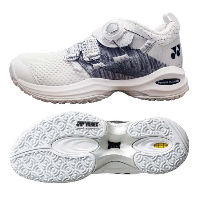 ヨネックス(YONEX) 2024 ユニセックス パワークッションコンフォート ワイド ダイヤル5 GC オムニクレーコート用テニスシューズ SHTCWD5G-011 ホワイト(24y4m)