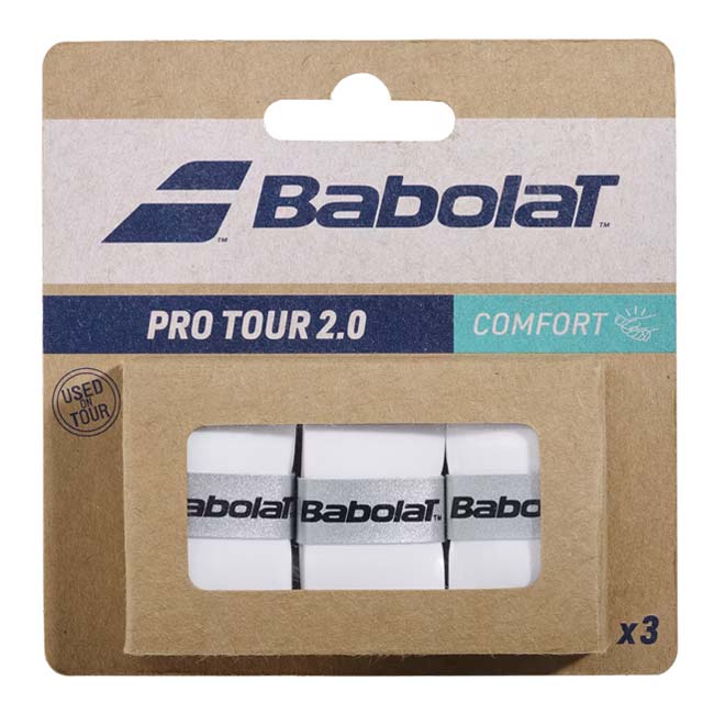 「ウェットタイプ3本入り」バボラ(Babolat) Pro Tour 2.0 X3 プロツアー 2.0 ウェット オーバーグリップテープ 653053-101ホワイト(24y7m)