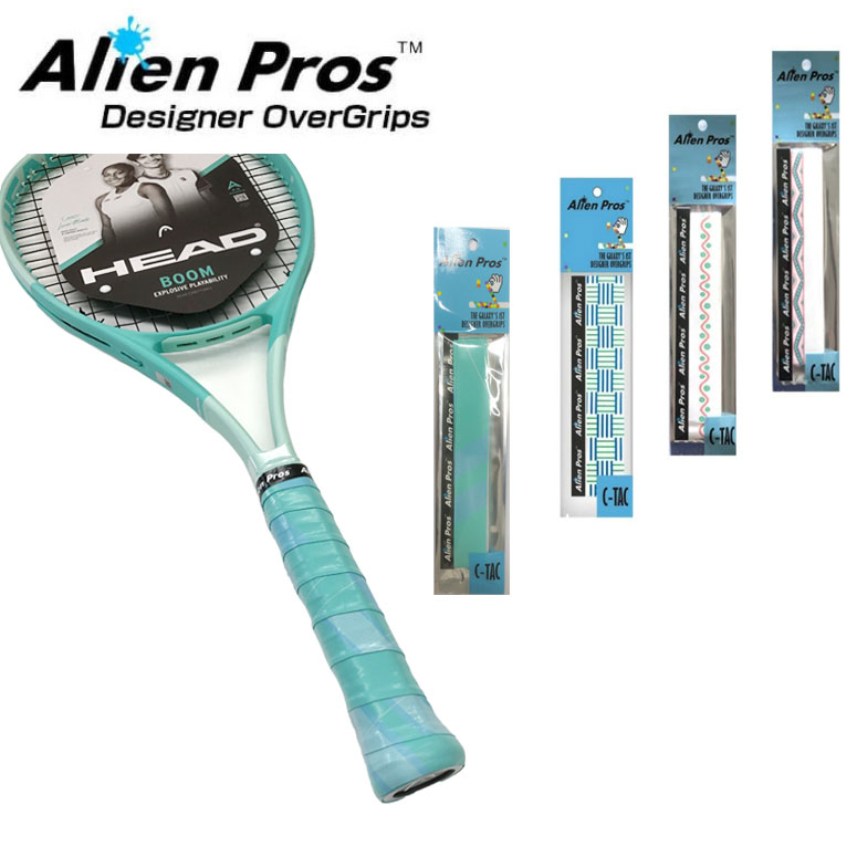 [ウェット1本入]Alien Pros(エイリアン プロス) デザイナー テニス グリップテープ ウェット タイプ C-TAC CT-TE-1(21y10m)