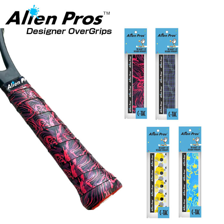 [ウェット1本入]Alien Pros(エイリアン プロス) デザイナー テニス グリップテープ ウェット タイプ C-TAC CT-TE-1(20y2m)