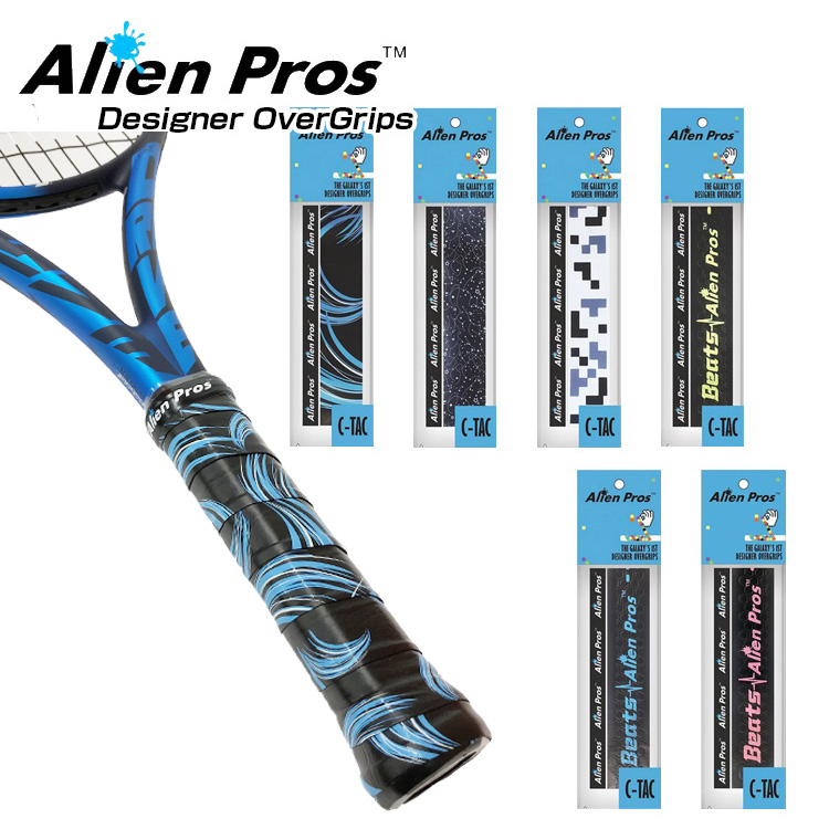 [ウェット1本入]Alien Pros(エイリアン プロス) デザイナー テニス グリップテープ ウェット タイプ C-TAC CT-TE-1(19y10m)