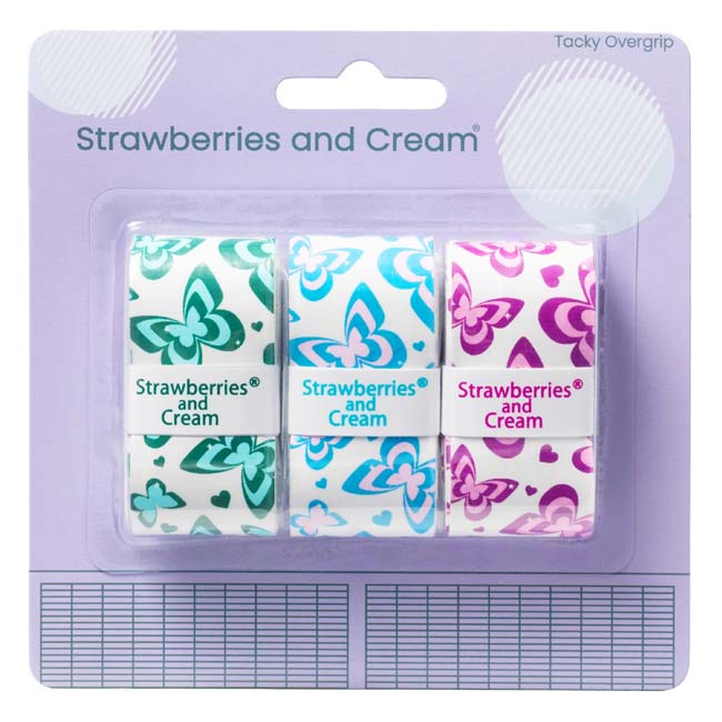 Strawberries and Cream テニス用オーバーグリップテープ 色違い3本セット バタフライコレクション TO-YBF-3G-GBP アソート(26y8m)