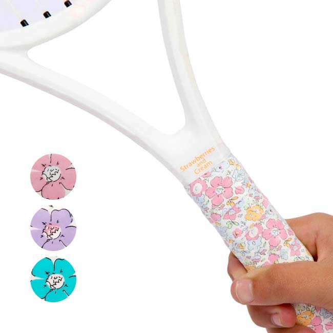 Strawberries and Cream テニス用オーバーグリップテープ 同柄3本セット アンネリーゼコレクション フラワー TO-ANN-3G(26y8m)
