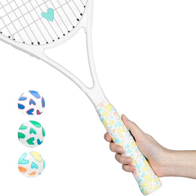 Strawberries and Cream テニス用オーバーグリップテープ ＋振動止めセット ハートビートコレクション TO-HB-2G1D(26y8m)