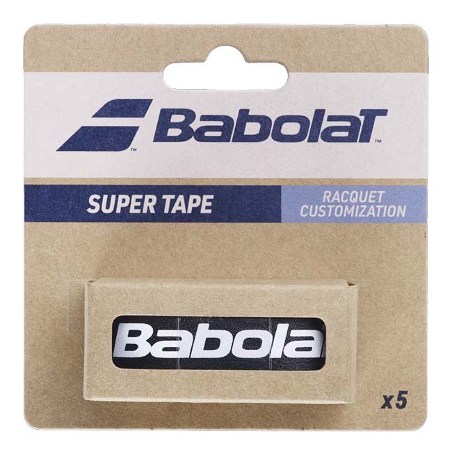 【5回分】バボラ(Babolat) Super Tape スーパーテープ ヘッドテープ フレーム保護テープ 710227-105 ブラック(25y6m)