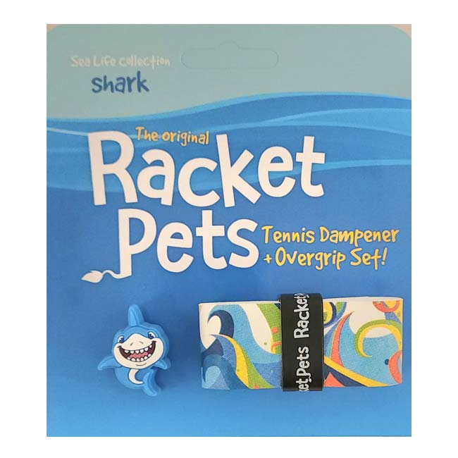 Racket Pets(ラケットペット) シーライフコレクション シャーク ダンプナー ＆ オーバーグリップテープ ドライタイプ 振動止め 海の生き物 サメ 鮫 (23y11m)