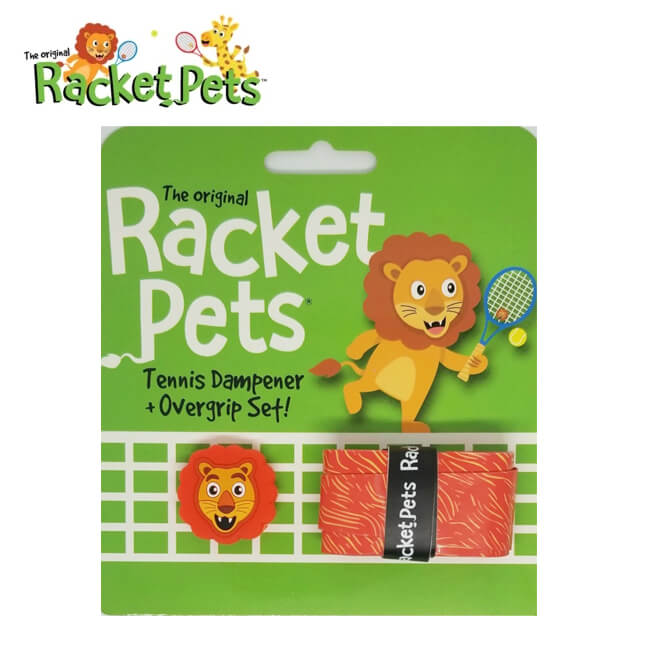 Racket Pets(ラケットペット) ライオン ダンプナー ＆ オーバーグリップテープ ドライタイプ 振動止め アニマル どうぶつ 動物 (21y4m)