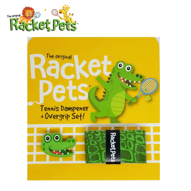 Racket Pets(ラケットペット) アリゲーター ダンプナー ＆ オーバーグリップテープ ドライタイプ 振動止め アニマル どうぶつ 動物 ワニ (21y4m)