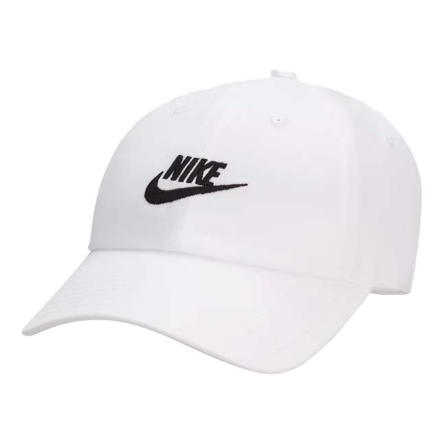 ナイキ(NIKE) 2025 HO ユニセックス CLUB クラブ アンストラクチャード フューチュラ ウォッシュ キャップ FB5368-100 ホワイト×ブラック(25y12m)