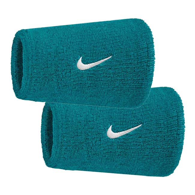 【2個組】ナイキ(NIKE) ユニセックス Swoosh スウッシュ ダブルワイド リストバンド 2P BN4000-327 ブライトスプルース×WH(26y10m)