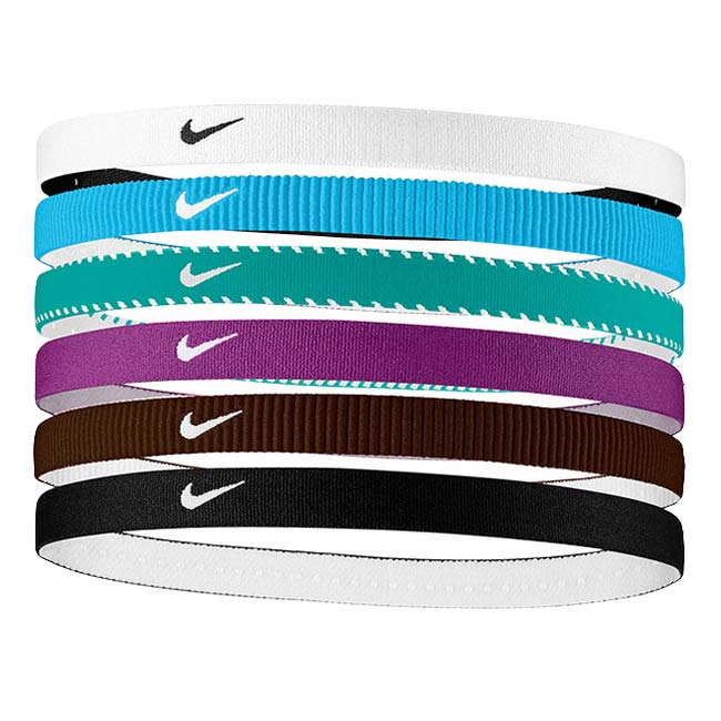 【6本組】ナイキ(NIKE) ユニセックス FLEX フレックス クラシック ヘッドバンド 6P BN2003-140 ホワイト×Bブルー(26y10m)