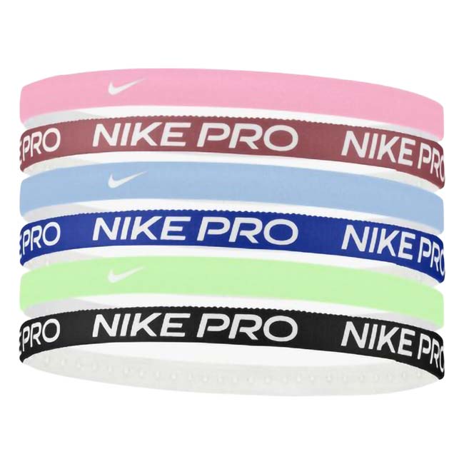 【6本組】ナイキ(NIKE) ユニセックス FLEX フレックス クラシック ヘッドバンド プリンテッド 6P BN2006-664 ピンクライズ×Wグレー(26y10m)