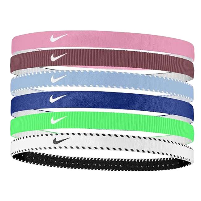 【6本組】ナイキ(NIKE) ユニセックス FLEX フレックス クラシック ヘッドバンド 6P BN2003-664 ピンクライズ×Wグレー(26y10m)