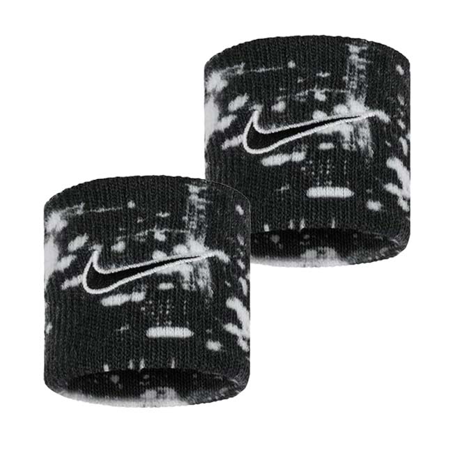 【2個組】ナイキ(NIKE) ユニセックス SWOOSH スウッシュ Dri-FIT クラシック プリントリストバンド BN3200-036 ブラック×ホワイト×BK(26y4m)